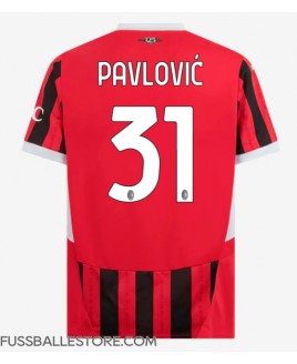 Günstige AC Milan Strahinja Pavlovic #31 Heimtrikot 2024-25 Kurzarm